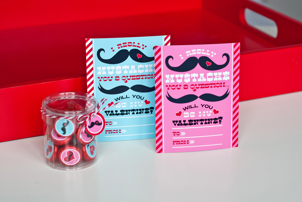 Mustache Valentines Day Party Printables And Cards