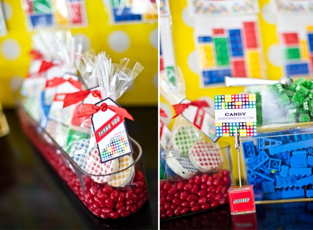 candy bar lego favors