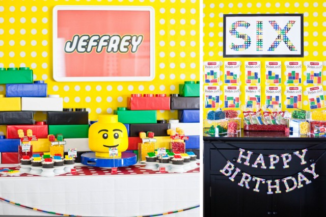 Lego Inspired Dessert Table and Candy Bar Detail