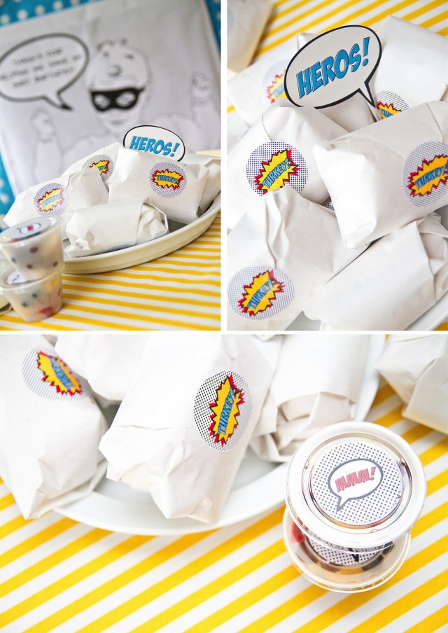 Super hero party food ideas - hero sandwiches