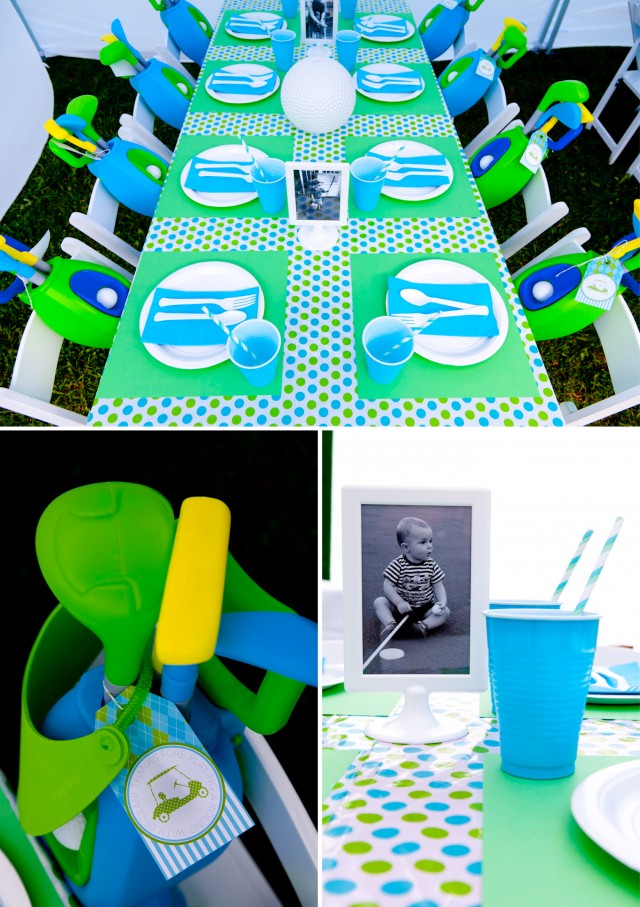 Golf Birthday Party Table Centerpieces