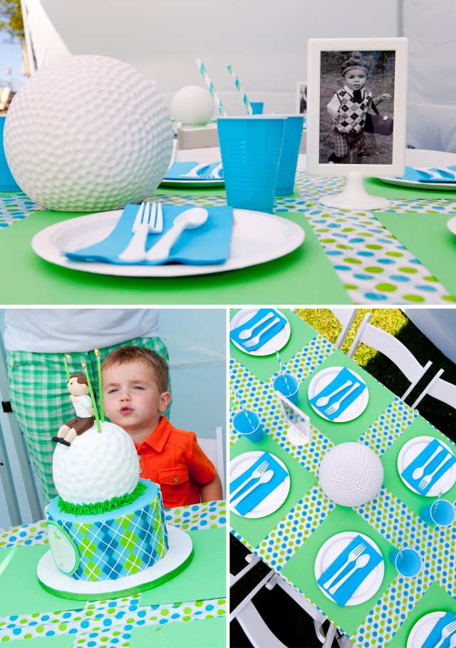 Golf Birthday Party Table Centerpieces and Setting