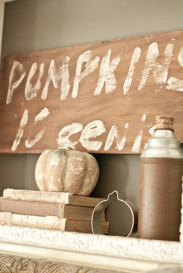 Fall Pumpkin Scene with Stacked Books