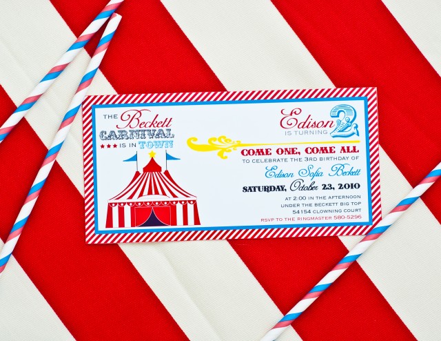 Vintage Carnival Birthday Party Invitation Printables