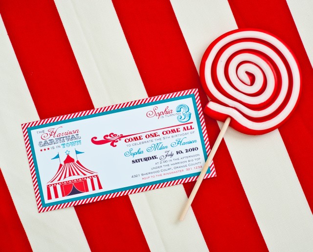 Vintage Carnival Birthday Party Invitation Printables