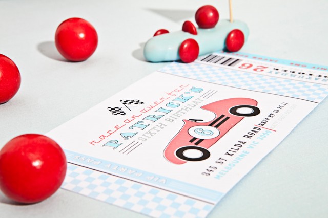 vintage race car printables anders ruff Invitation