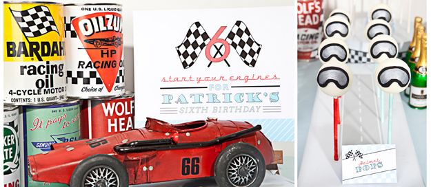 vintage race car party dessert table ideas