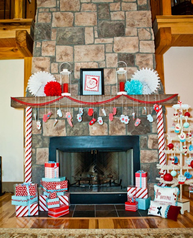 christmas party mantle decorating ideas