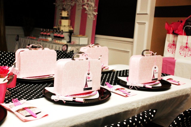 parisian birthday party table display