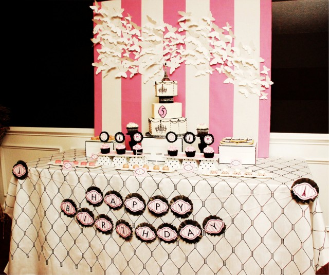 paris birthday party dessert table ideas