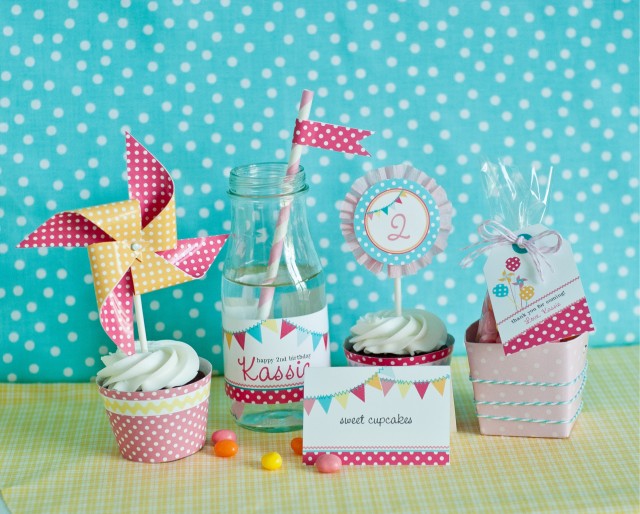 pinwheels pennants polka dots party printables-03