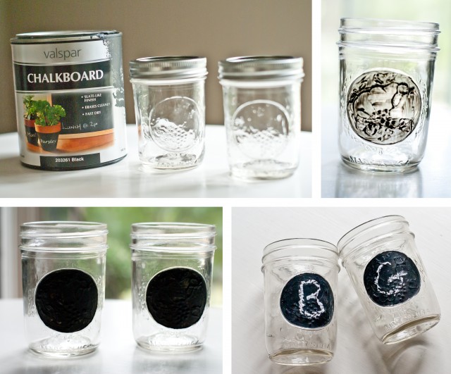 Chalkboard paint mason jars