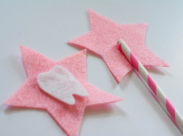 glue felt to stick tooth fairy wand