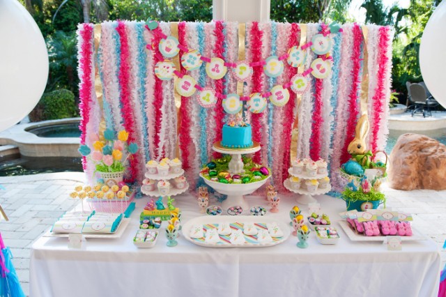 easter party dessert table