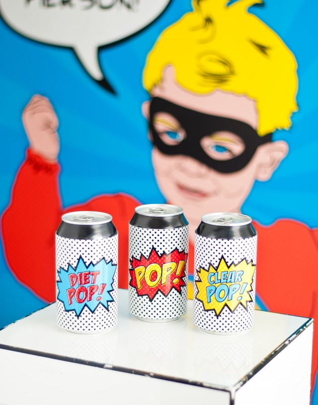 super hero pop can wrappers