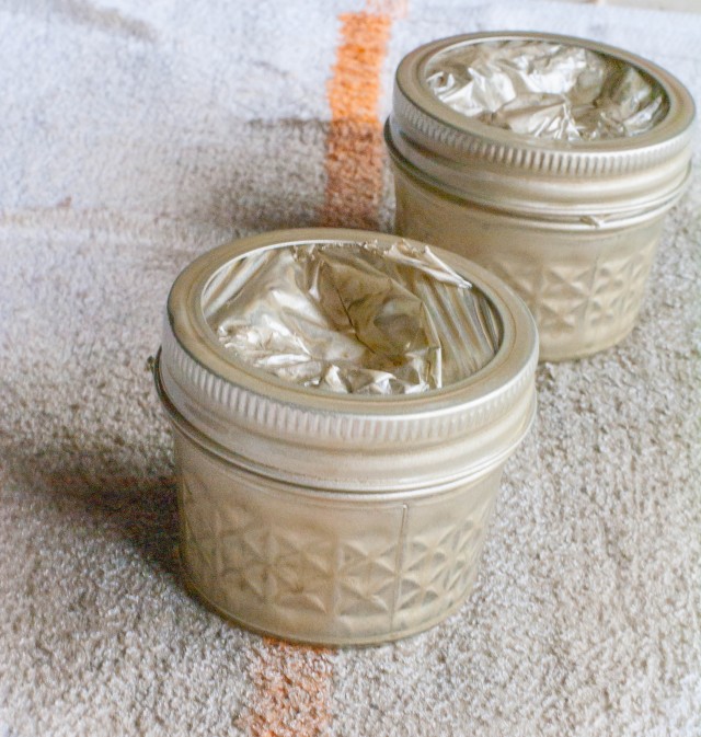 st-patricks-day-gold-mason-jars-cilantro-printables-spraying-paint