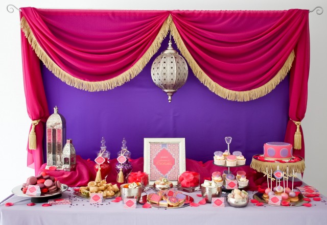 moroccan birthday party dessert table