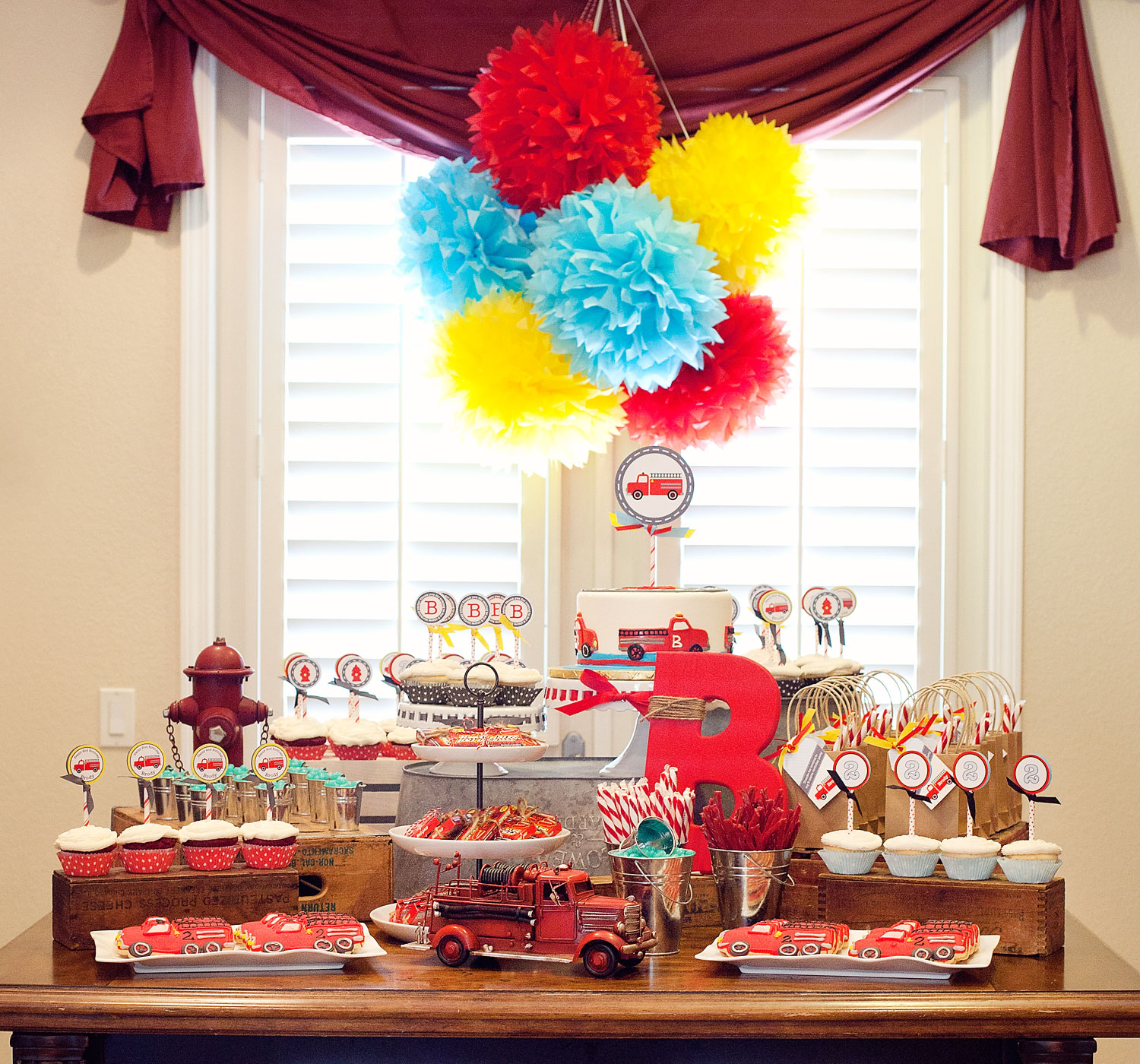 A Vintage Firetruck Birthday  Party  Anders Ruff Custom 