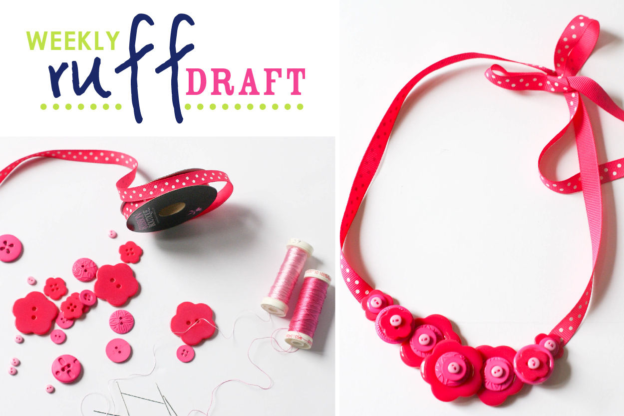 DIY button necklace and headband for birthday girl and doll