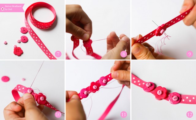 DIY button headband for american girl dolls