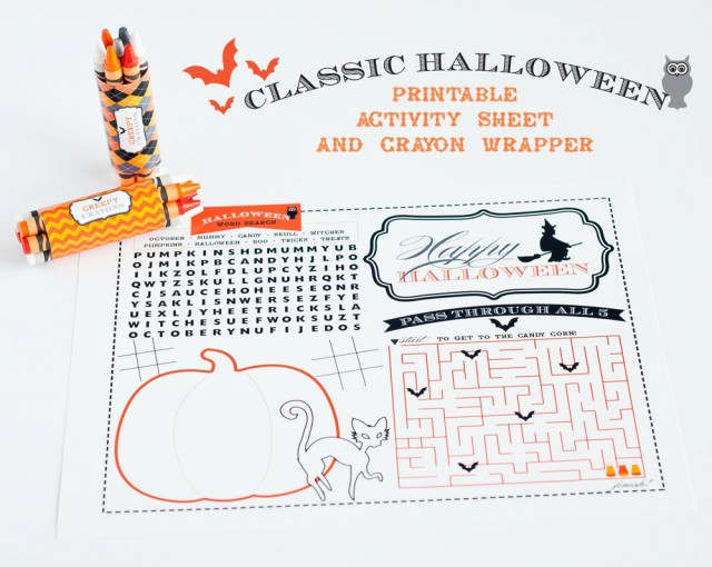 Halloween Coloring Placemat And Crayon Wrapper Anders Ruff