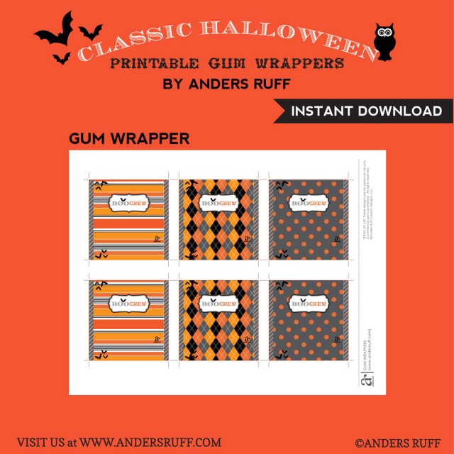 halloween gum wrappers