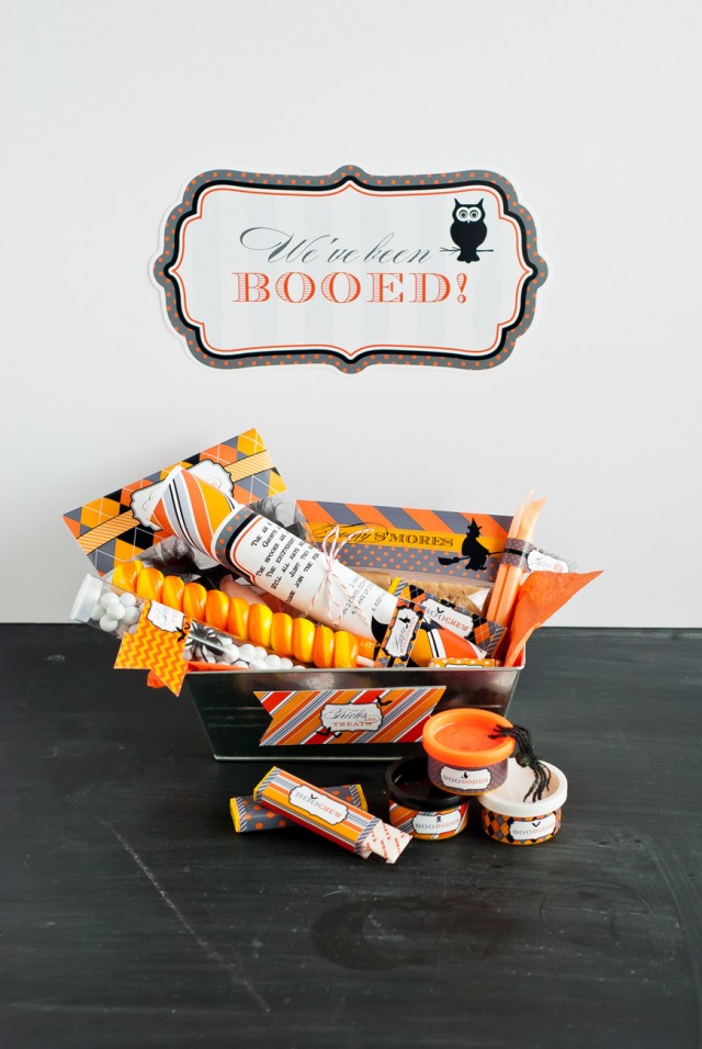 Free printable we've been booed sign and basket