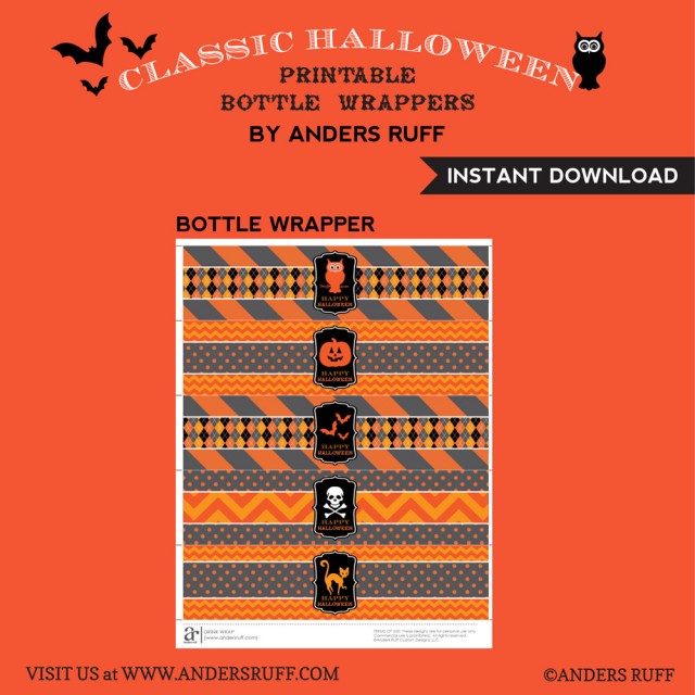 printable halloween drink wraps