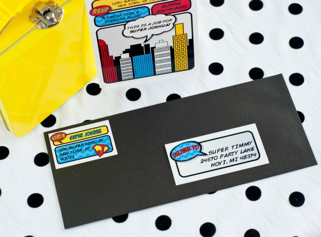 super hero printable labels editable