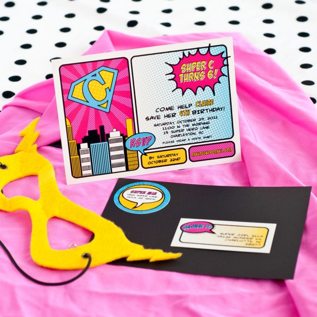 super girl printable invitation