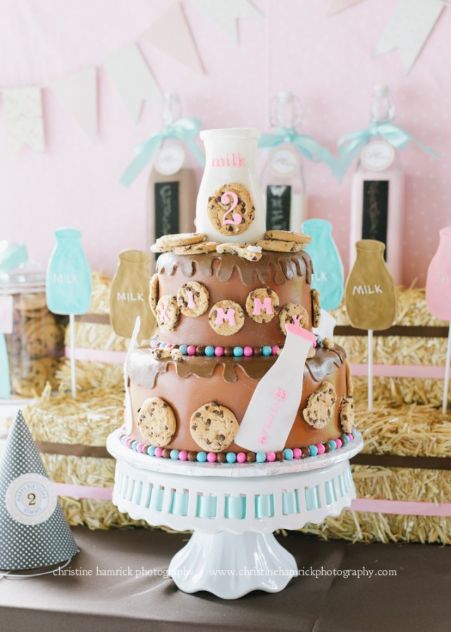 cookies and milk party cake