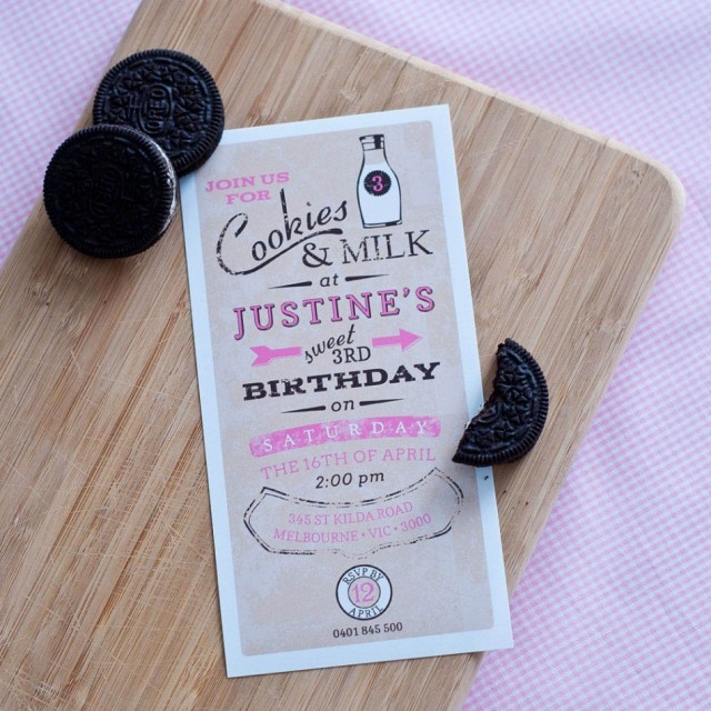 milk and cookies party invitation