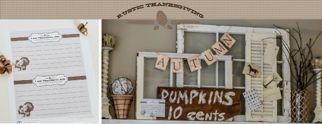 Rustic Thanksgiving - I am thankful for cards - Free Printables