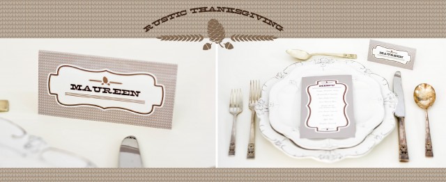 Rustic Thanksgiving Editable Place Cards and Menu Card Printable Designs