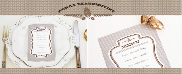 Rustic Thanksgiving Menu Cards and Place Cards