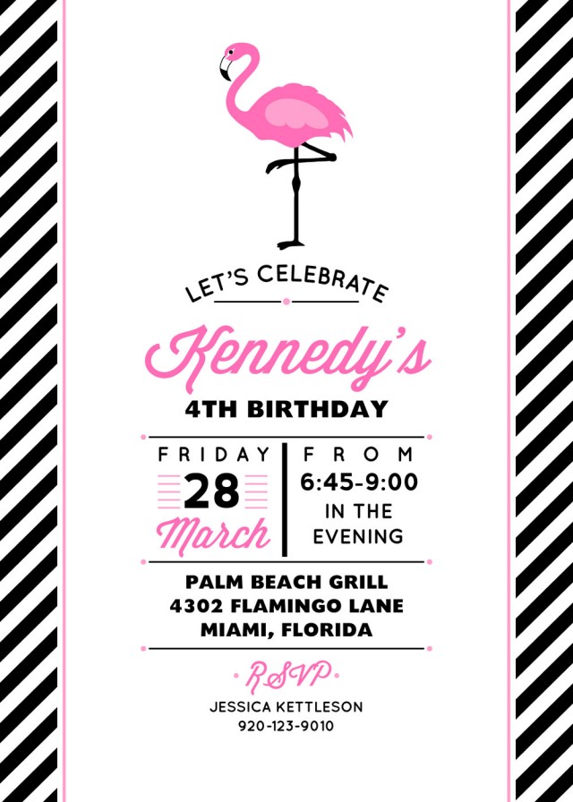 flamingo party invite