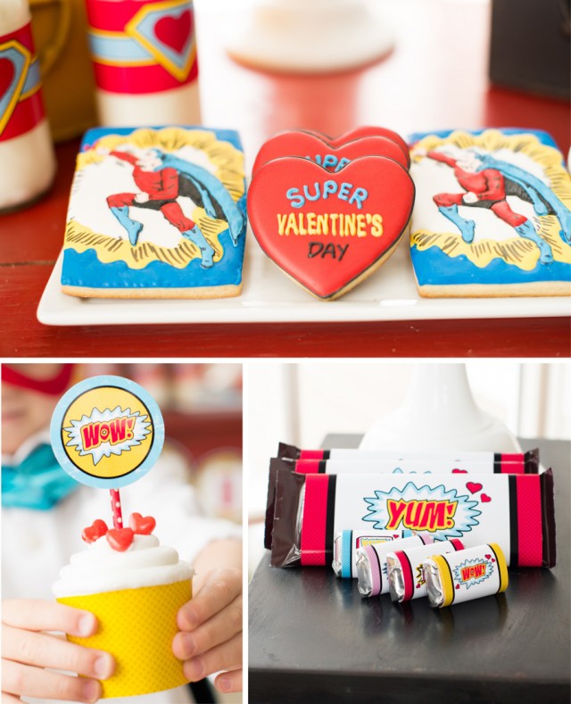 super hero valentine cookies