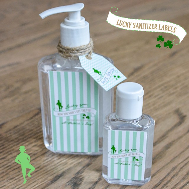 St. Patrick's Day Hand Sanitizer Labels