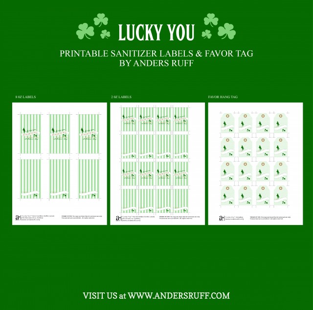 St. Patrick's Day Hand Sanitizer Labels