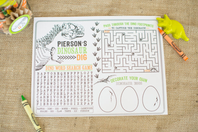 dinosaur dig party ideas