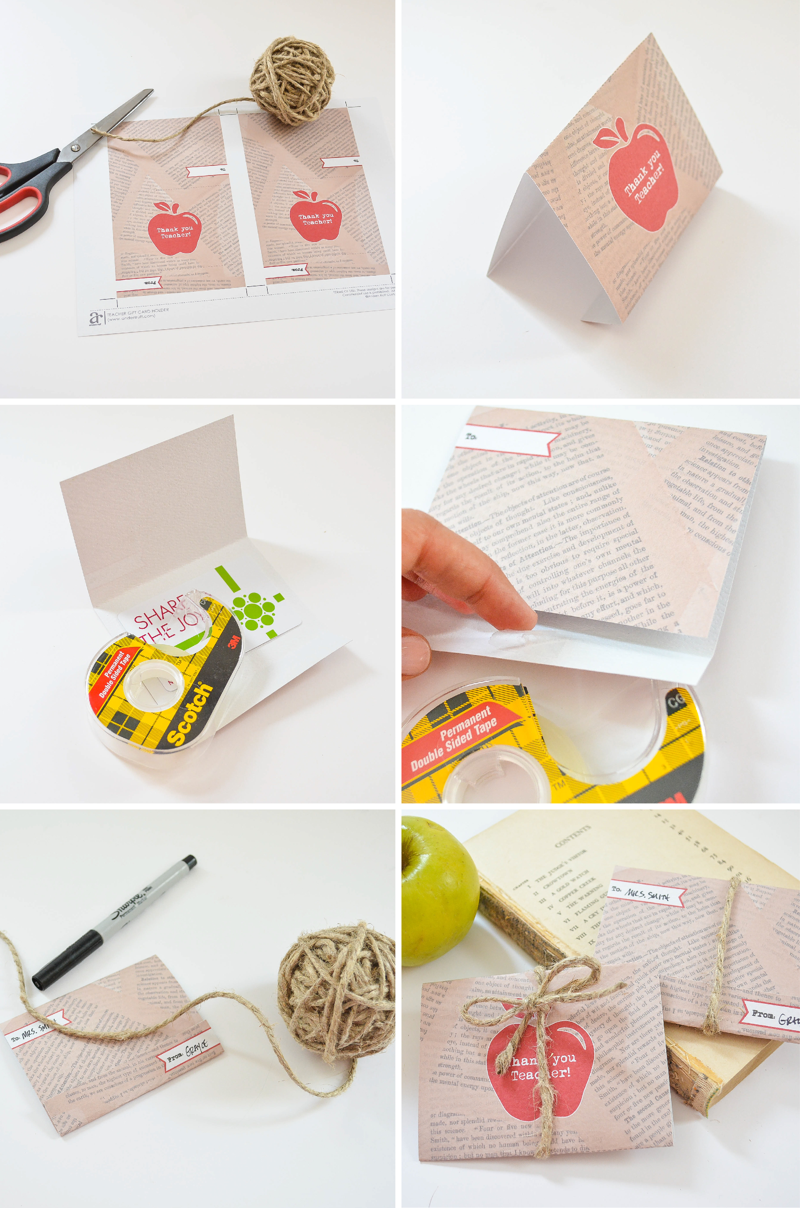 Free Printable Gift Card Holder For Teachers