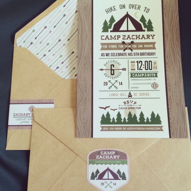 camping birthday party invitation