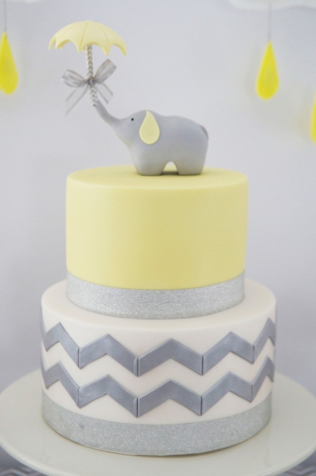 elephant baby shower cake