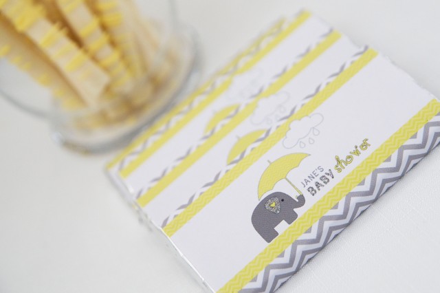 elephant baby shower chocolate bars