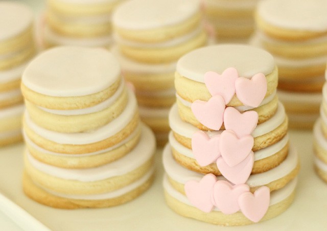 pink and grey bridal shower cookies