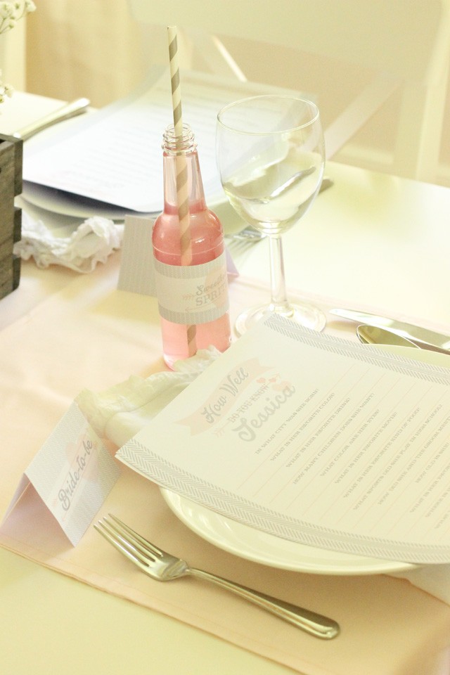 bridal shower place settings