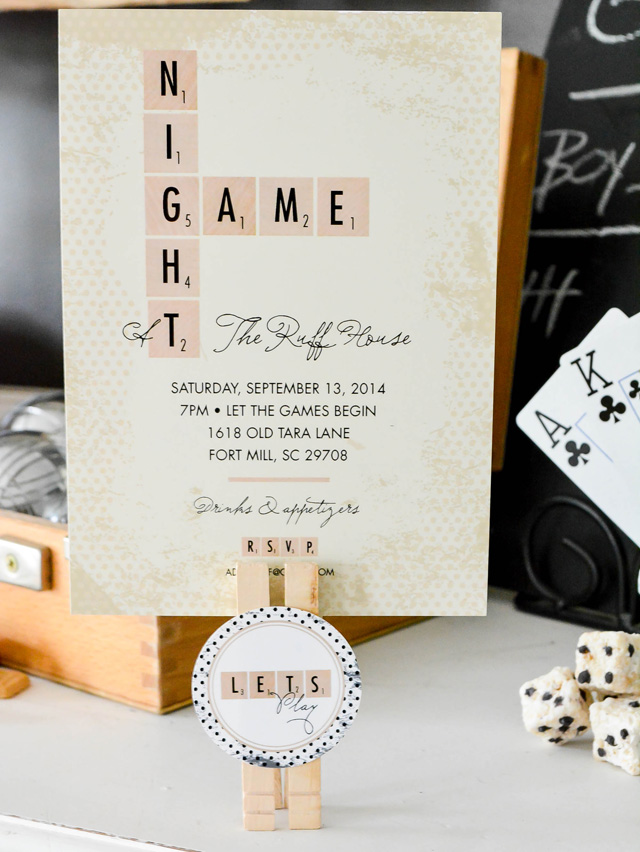 Game Night Invitation Family Game Night Casino Party 