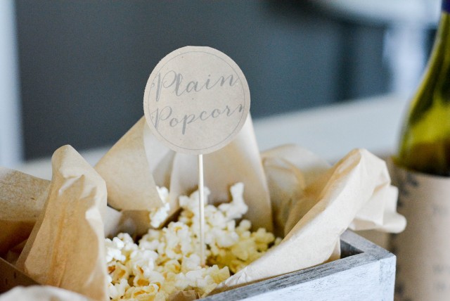 Popcorn bar labels