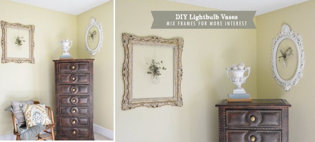 DIY lightbulb vase in open frames