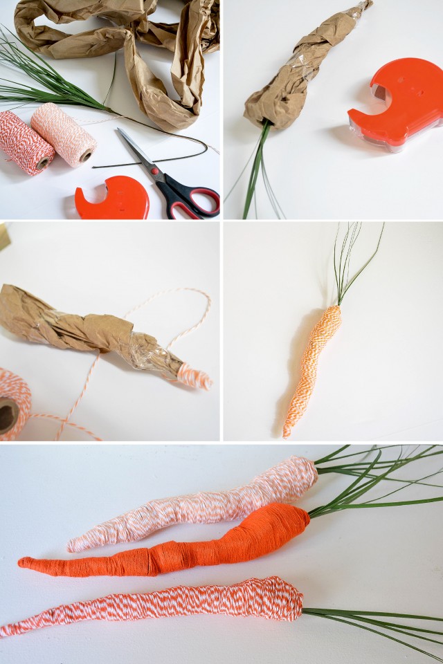 DIY twine carrots